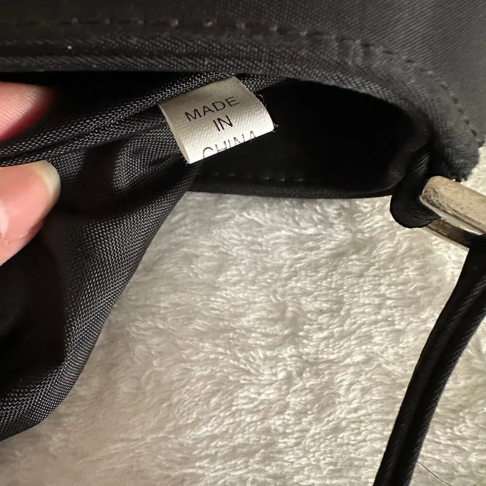 Kate Spade Black Nylon Shoulder Bag Sleek Minimal Y2K Classic Chic Clean Girl